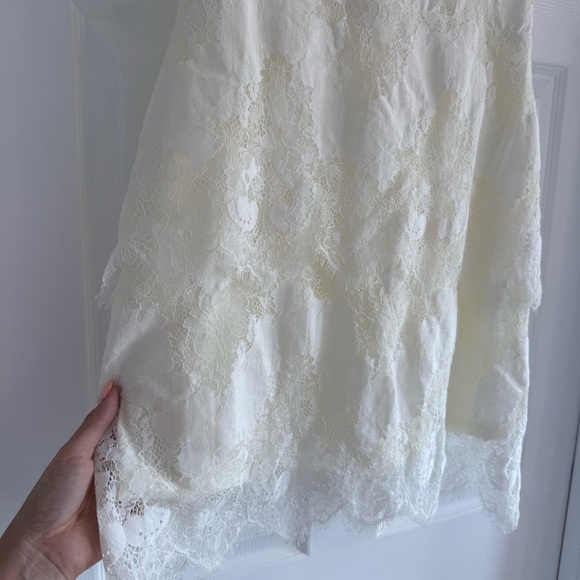 LENA White Lace Dress Size S Cap Sleeve Mini Bridal Rehearsal Cute Feminine - Picture 4 of 13